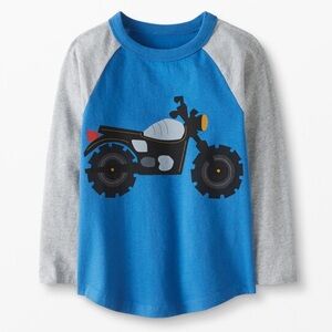 NWT Hanna Andersson Blue Motorcycle Graphic Tee Size 6-7